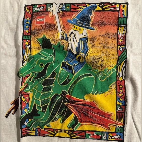Lego Vintage 1993 Wizard Dragon Single Stitch Graphic Tee Size Small - Picture 1 of 5